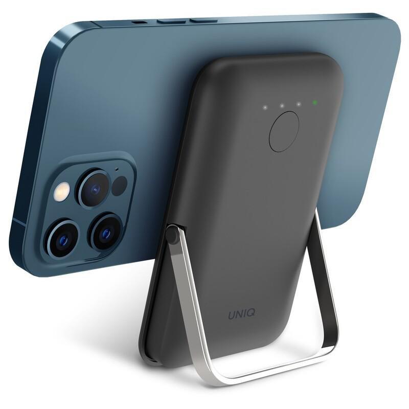 UNIQ Hoveo Magnetic Power Bank With Viewing Stand 5000mAh Charcoal Grey, , large image number 2