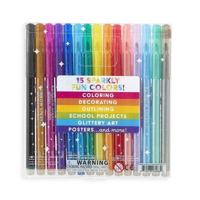 Ooly Rainbow Sparkle Glitter Markers (Set of 15), , large image number 1