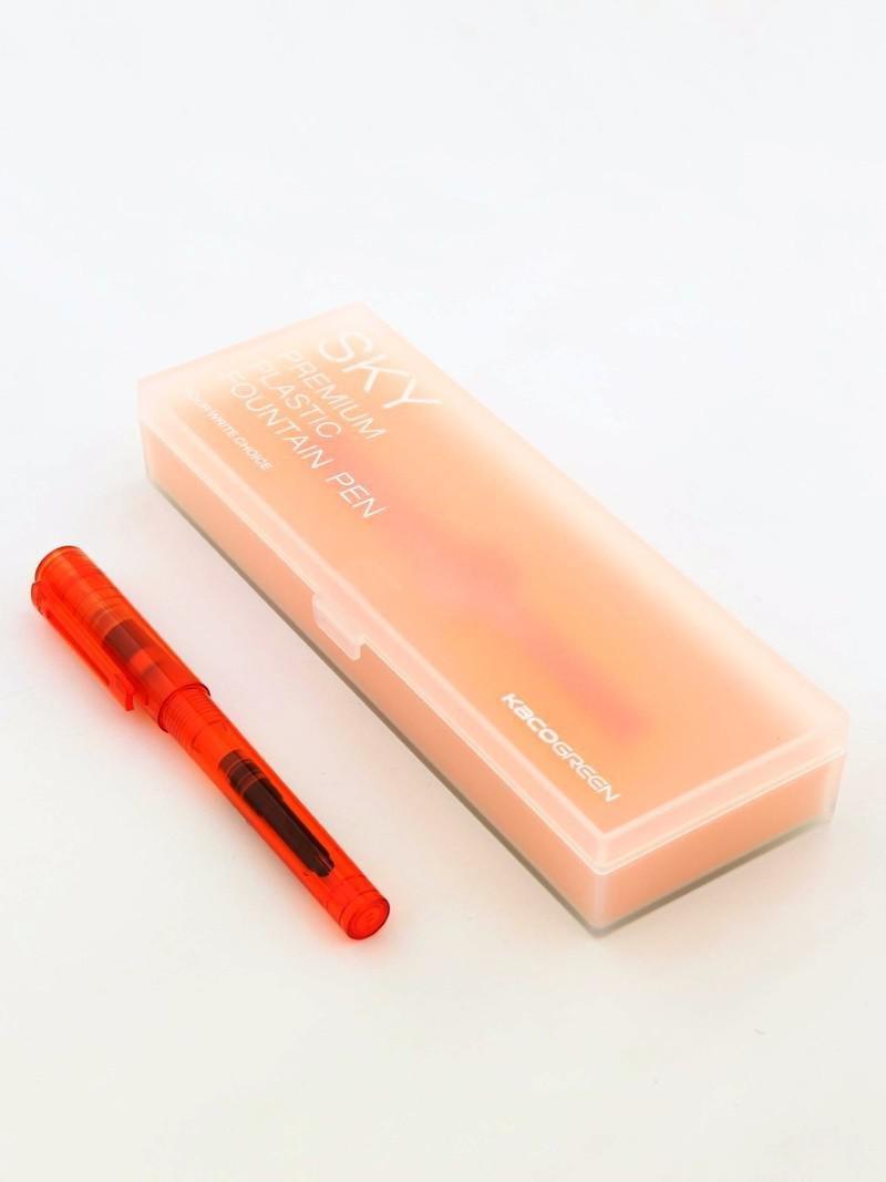 Plastic Fountain Transparent Orange Pen, , medium