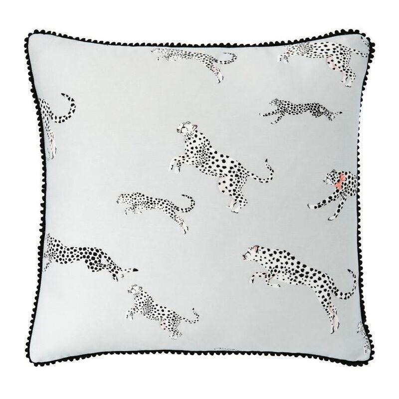 Yvonne Ellen Monochrome Cheetah Cushion Silver, , large image number 0
