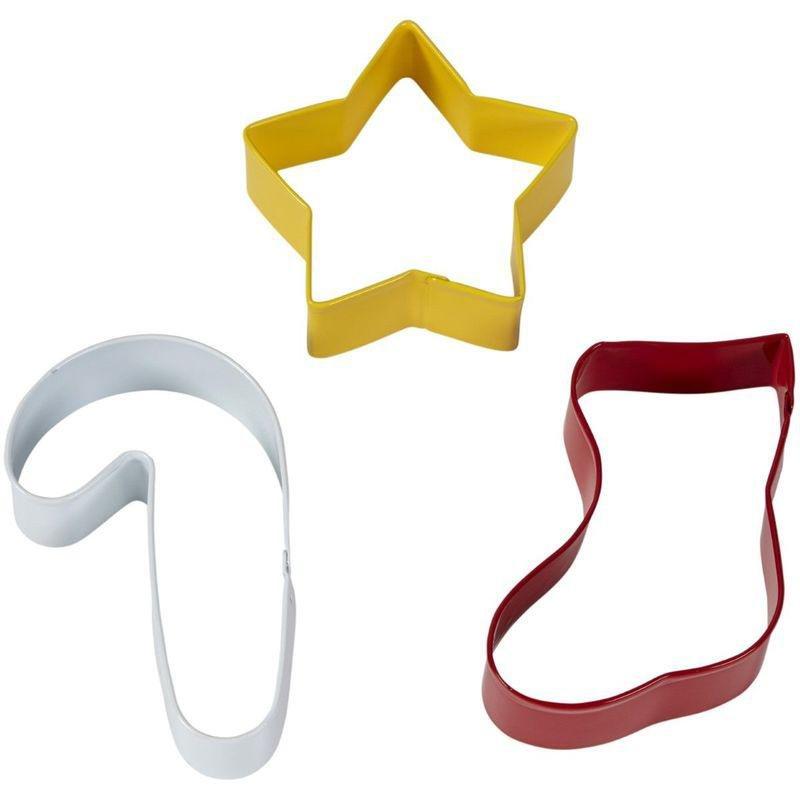 Wilton Xmas Cookie Cutters Star Stocking & Candy Cane, , large image number 1