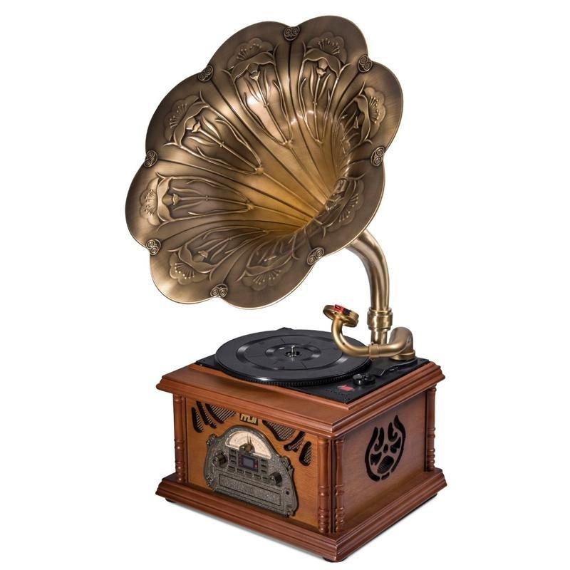 MJI Gramophone Retro Style All-in-One Vinyl/CD Player, , large image number 0