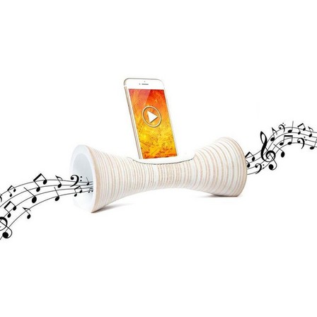 MANGOBEAT - Mangobeat Acoustic Speaker for Smartphones - Striped - 25cm - White