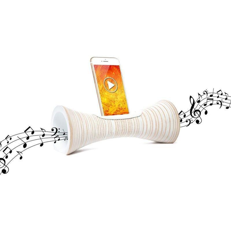 Mangobeat Acoustic Speaker for Smartphones - Striped - 25cm - White, , large image number 0