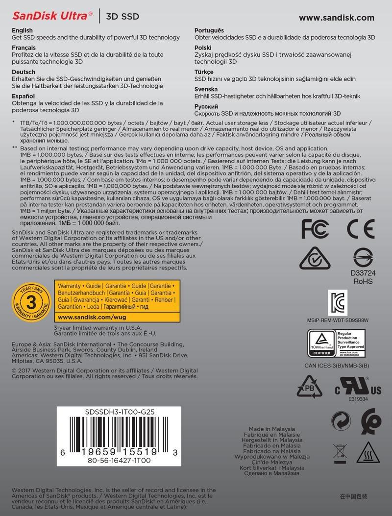 Sandisk Ultra 3D SSD 250GB 560mb/s, , large image number 3
