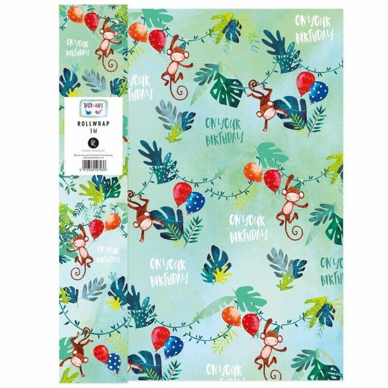 Penny Kennedy Jack & Lily Monkey Roll Wrap, , large image number 0