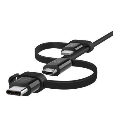Belkin Universal Cable Black Micro USB/USB-C/Lightning, , large image number 1