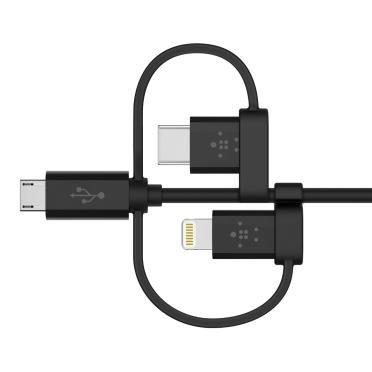 Belkin Universal Cable Black Micro USB/USB-C/Lightning, , large image number 4