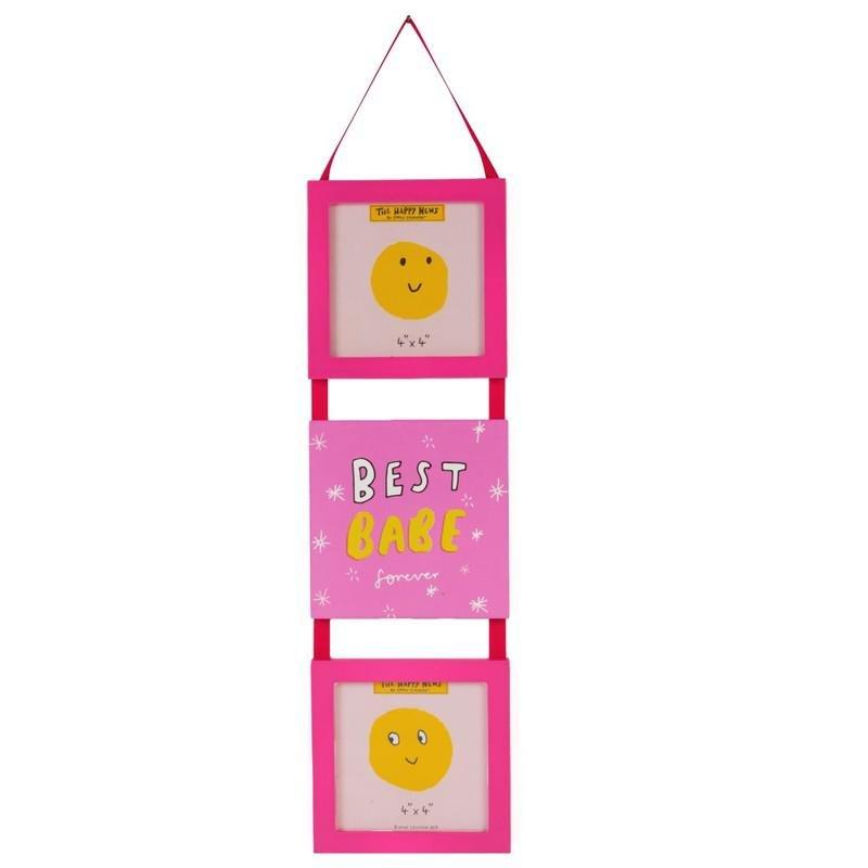 The Happy News Best Babe Double Frame 4x4 Inch, , large image number 0