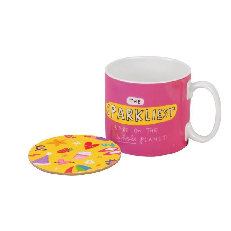 The Happy News Sparkliest Babe Mug & Coaster Set 400ml, , large image number 0