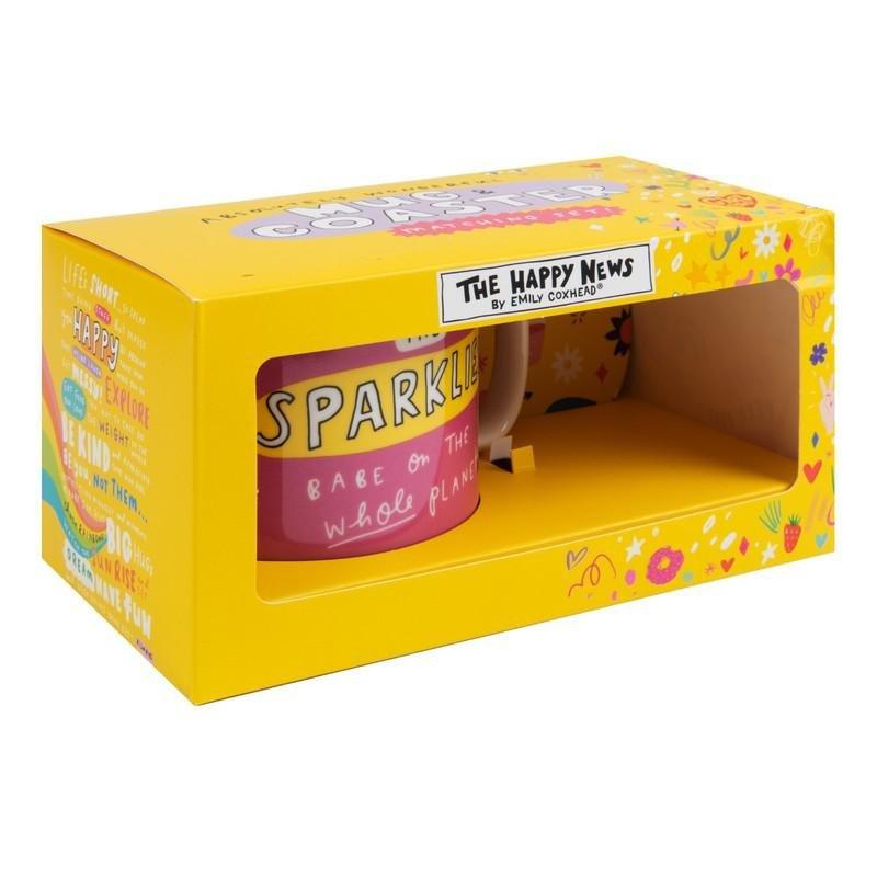 The Happy News Sparkliest Babe Mug & Coaster Set 400ml, , large image number 1