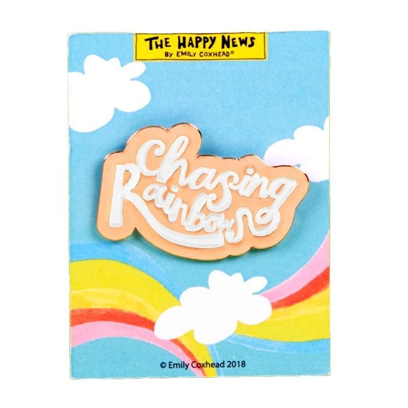 The Happy News Chasing Rainbows Enamel Pin Badge, , large image number 0