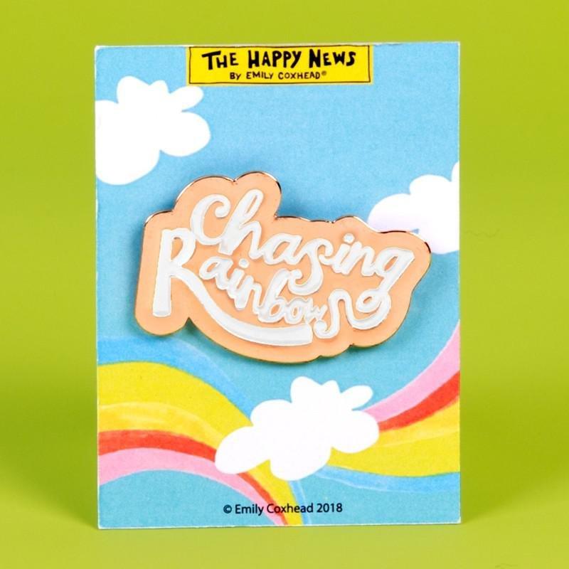 The Happy News Chasing Rainbows Enamel Pin Badge, , large image number 1