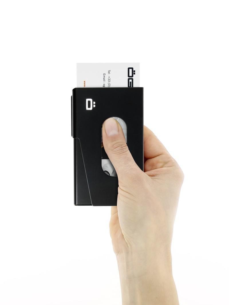 Ogon One Touch Aluminium Business Card Holder Black, , large image number 1