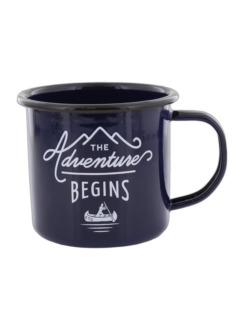 Gentlemen's Hardware Enamel Blue Body Black Rim Mug 400ml, , medium