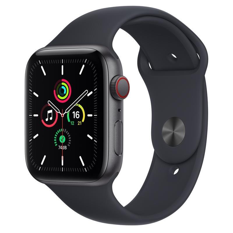 Apple Watch SE GPS + Cellular 44mm Space Grey Aluminium Case with Midnight Sport Band - Regular, , large image number 0