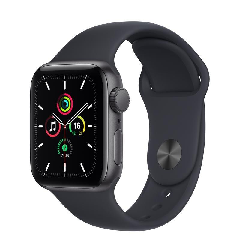 Apple Watch SE GPS 40mm Space Grey Aluminium Case with Midnight Sport Band - Regular, , large image number 0