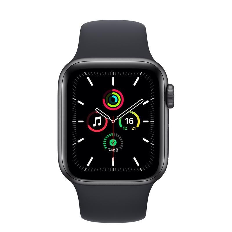 Apple Watch SE GPS 40mm Space Grey Aluminium Case with Midnight Sport Band - Regular, , large image number 1