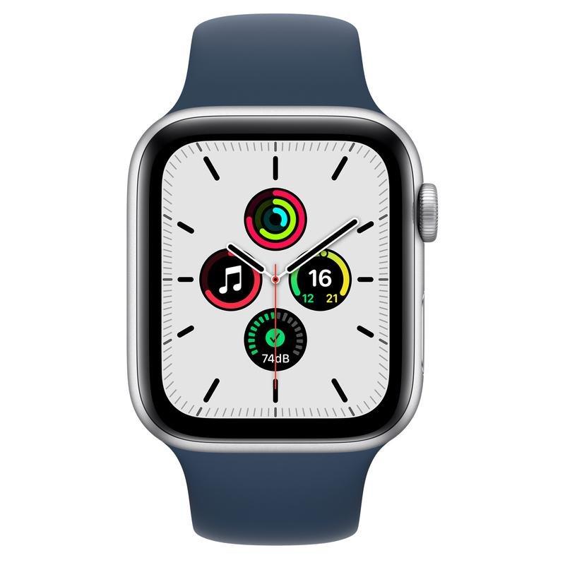 Apple Watch SE GPS 44mm Silver Aluminium Case with Abyss Blue Sport Band - Regular, , large image number 1