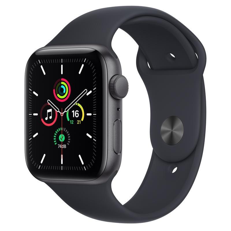 Apple Watch SE GPS 44mm Space Grey Aluminium Case with Midnight Sport Band - Regular, , large image number 0