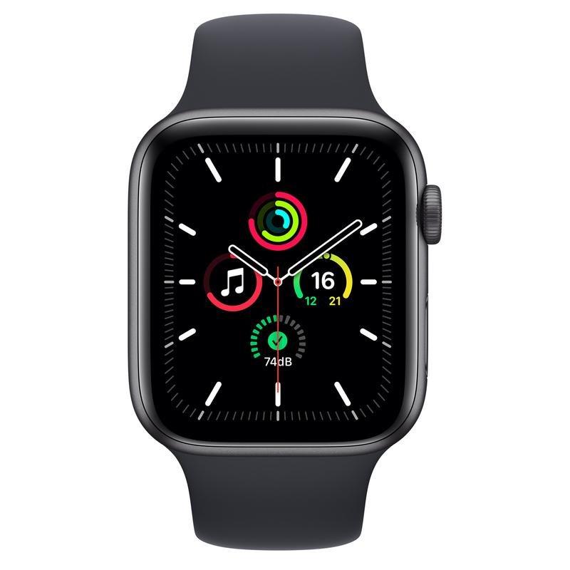 Apple Watch SE GPS 44mm Space Grey Aluminium Case with Midnight Sport Band - Regular, , large image number 1