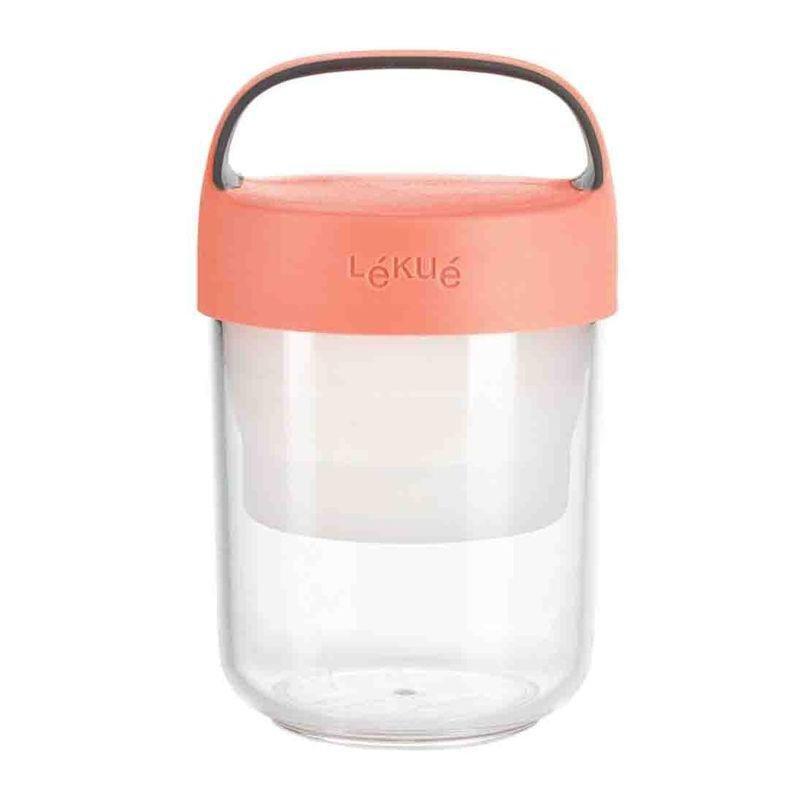 Lekue Jar To Go 14oz/400ml Coral, , large image number 0