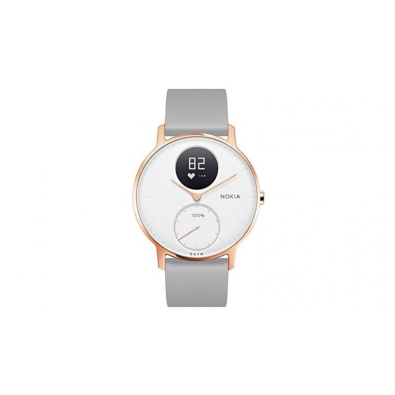 Withings Nokia Steel HR Rose Gold 30mm White/Grey Silicone Band Smartwatch, , large image number 0