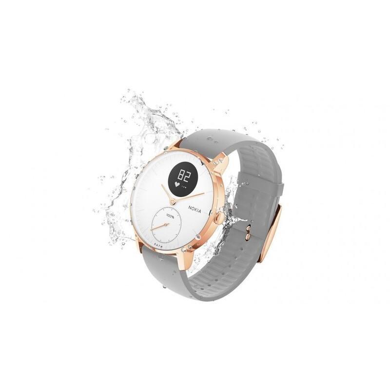 Withings Nokia Steel HR Rose Gold 30mm White/Grey Silicone Band Smartwatch, , large image number 1