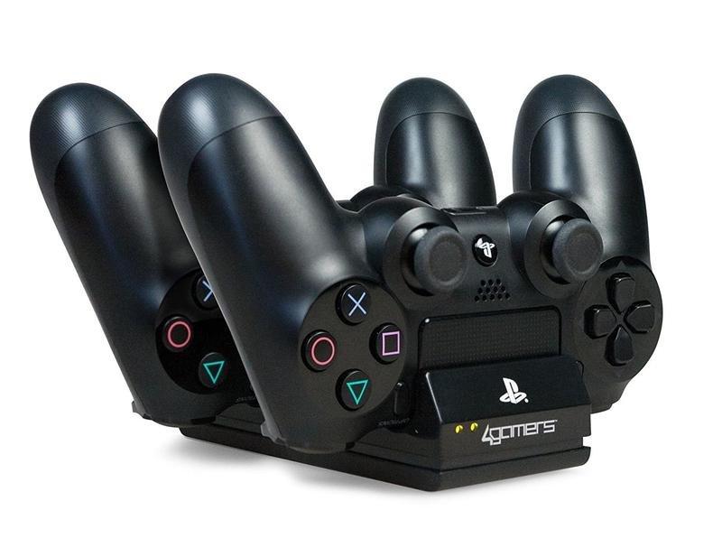 4 Gamers Twin Charger with Cleaning Cloth for PS4 Black, , large image number 2