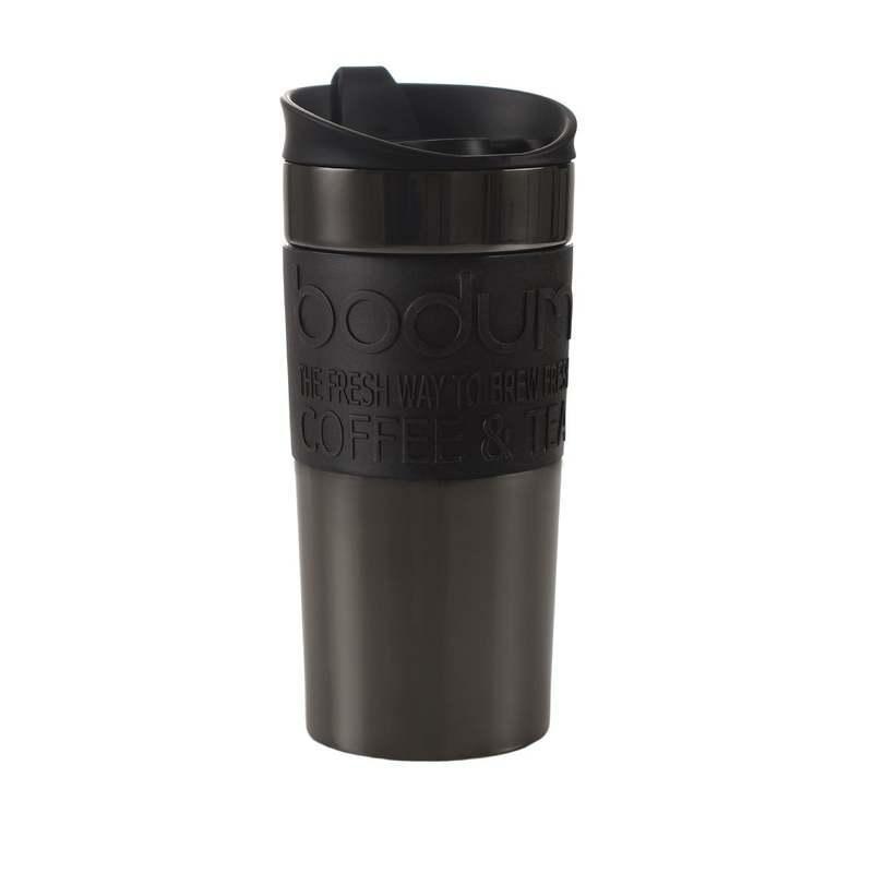 Bodum Travel Mug Stainless Steel Flip Gun Metal 350ml, , large image number 0