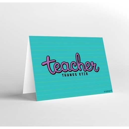 Mukagraf Teacher Thanks Ktir Greeting Card (17 x 11.5cm), , medium