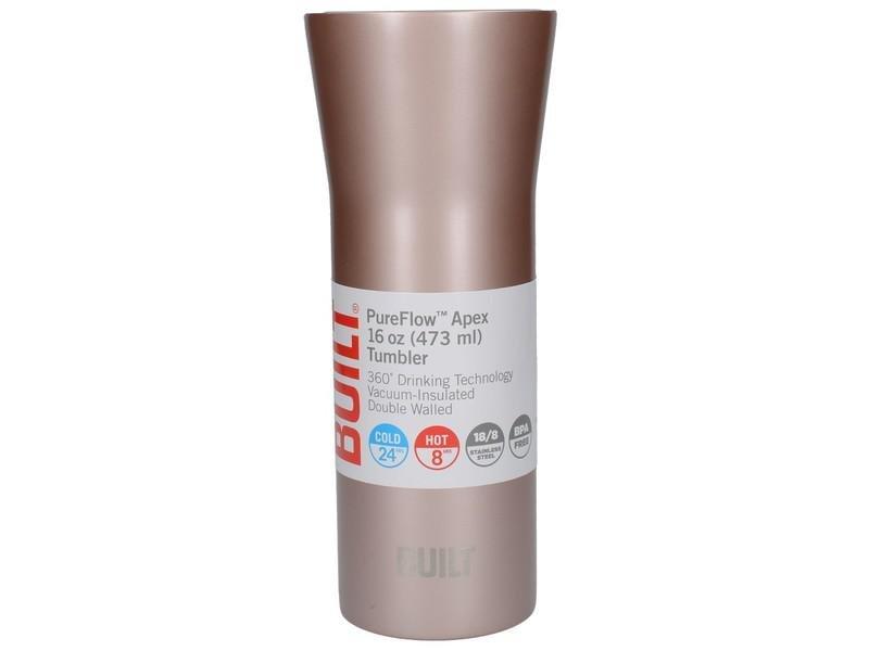 Built Pureflow Stainless Steel Tumbler Pale Rose Gold 470ml, , large image number 1