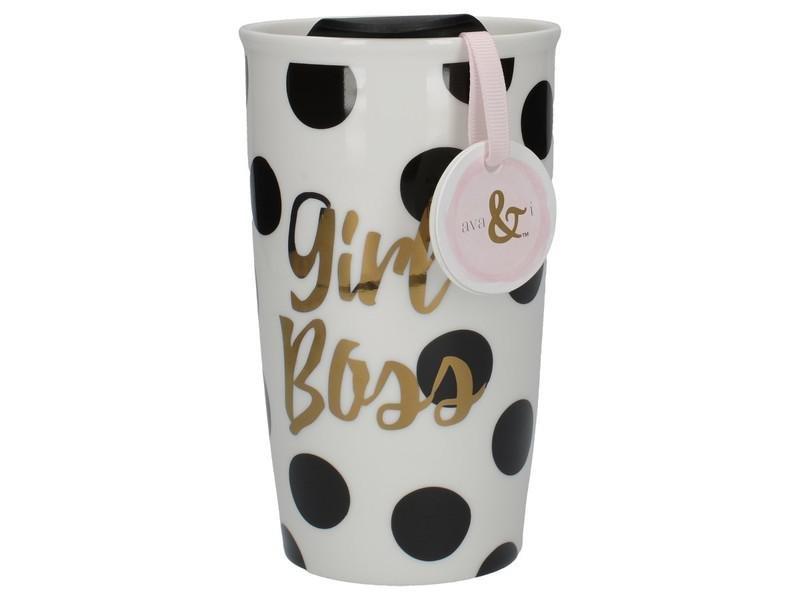 Ava & I Double Walled Travel Mug Girl Boss 380ml, , large image number 1