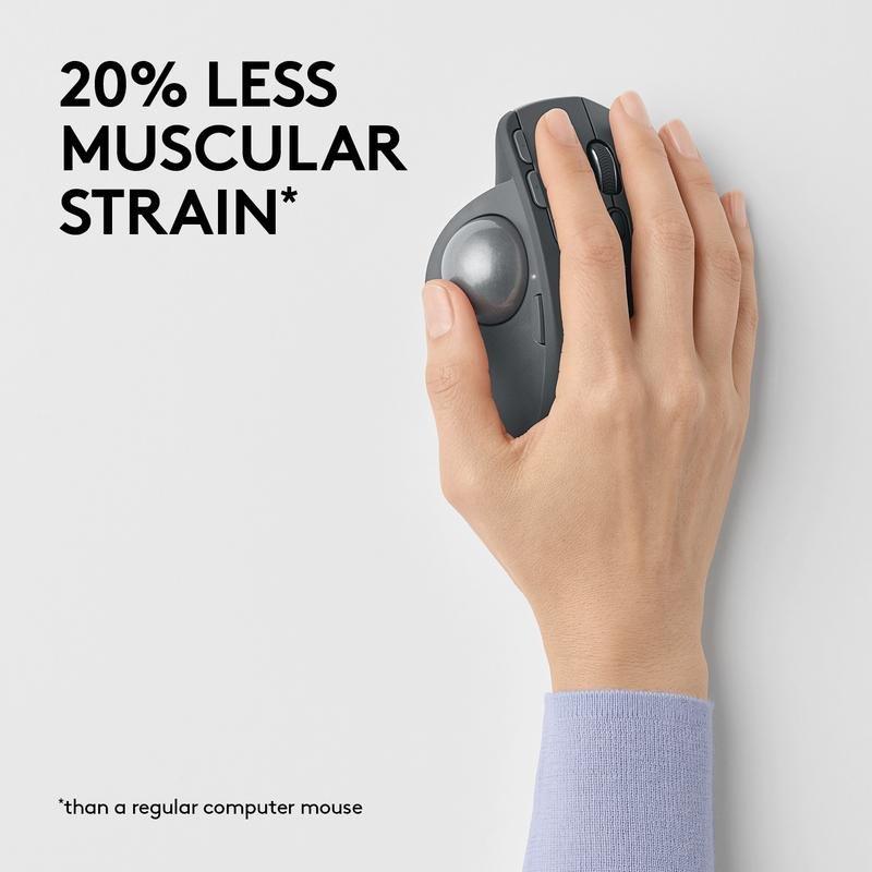 Logitech 910-005179 MX Ergo Wireless + Bluetooth Trackball Mouse Black, , medium