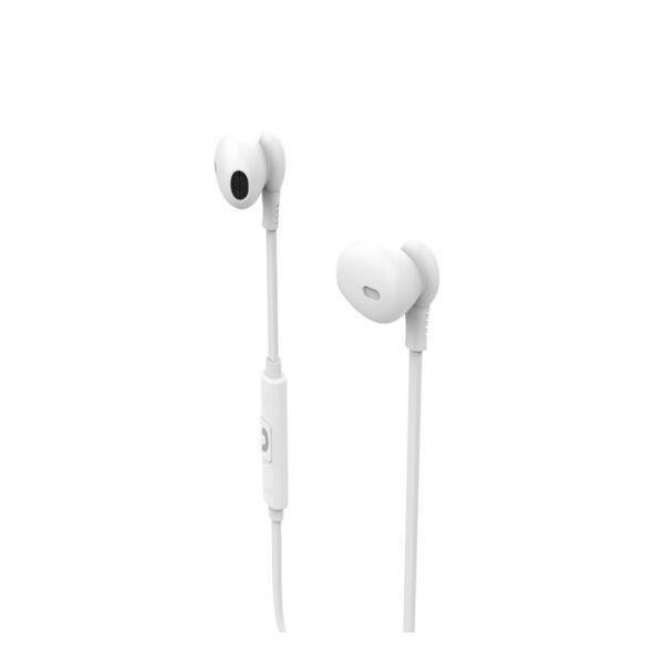 Muvit M1C 3.5mm Rubber Finish White In-Ear Earphones with Mic, , large image number 0