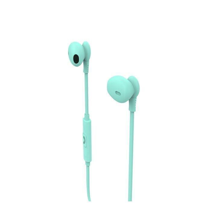 Muvit M1C 3.5mm Rubber Finish Turquoise In-Ear Earphones with Mic, , large image number 0