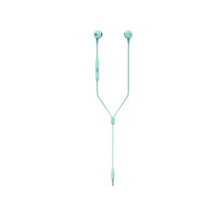 Muvit M1C 3.5mm Rubber Finish Turquoise In-Ear Earphones with Mic, , large image number 1