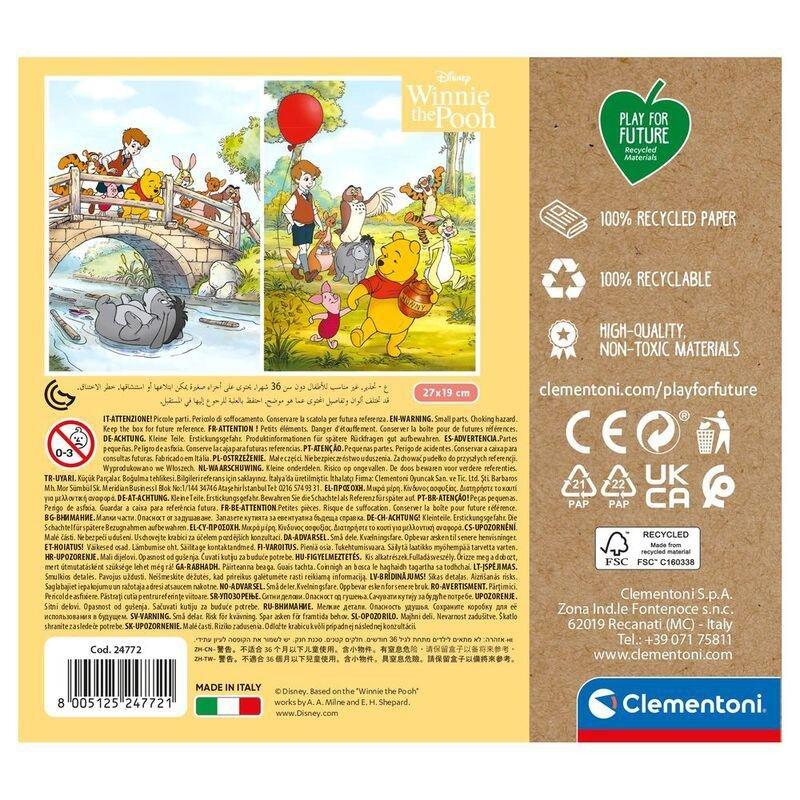 Clementoni Play For Future Winnie The Pooh Jigsaw Puzzle (2 X 20 Pieces), , large image number 1