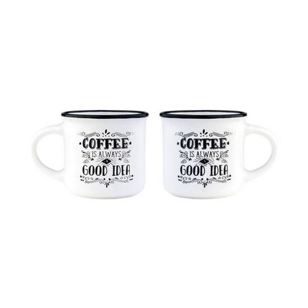 LEGAMI - Legami Espresso for Two - Porelain Coffee Mugs 50 ml - Coffee (Set of 2)