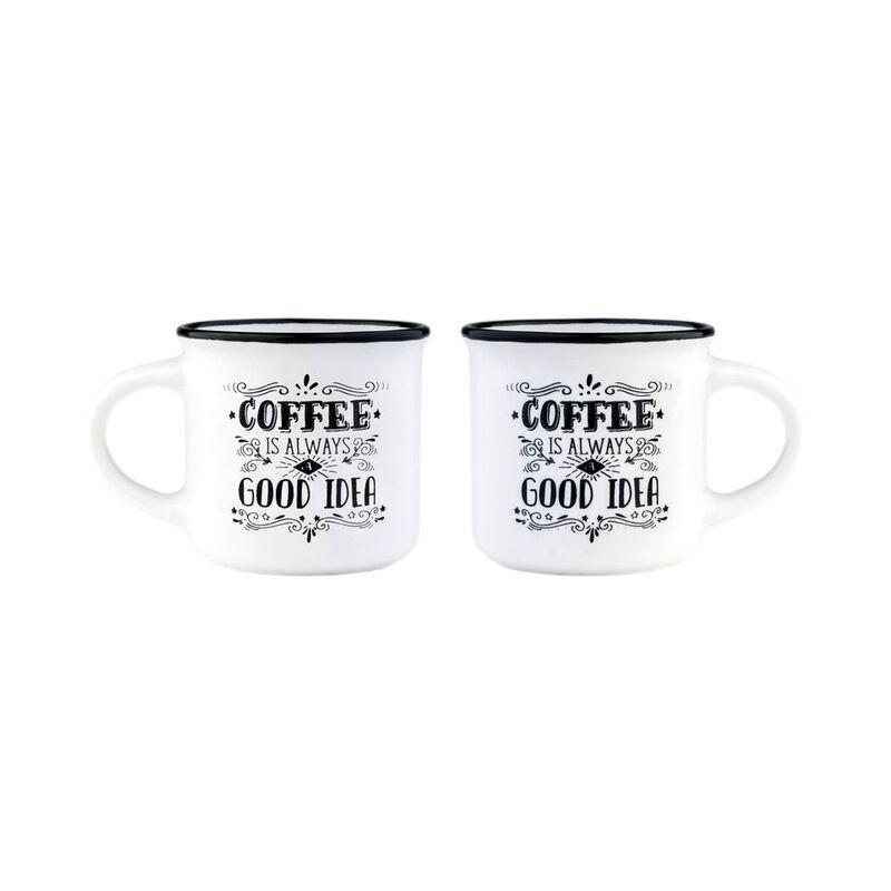 Legami Espresso for Two - Porelain Coffee Mugs 50 ml - Coffee (Set of 2), , large image number 0