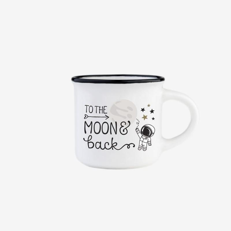 Legami Espresso for Two - Porelain Coffee Mugs 50 ml - To the Moon & Back (Set of 2), , large image number 1