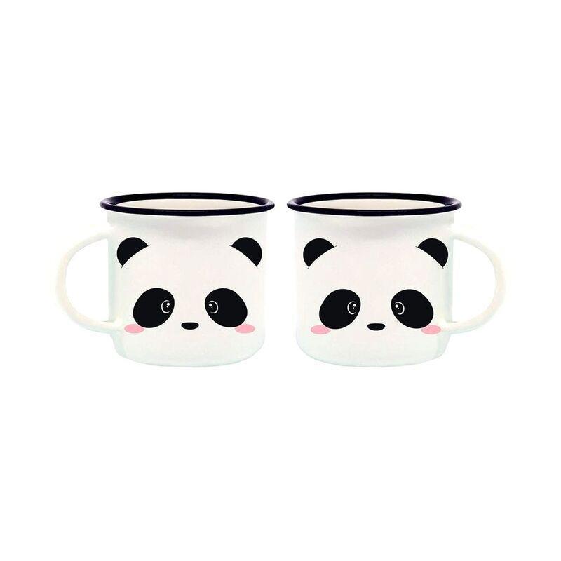 Legami Espresso for Two - Porelain Coffee Mugs 50 ml - Panda (Set of 2), , large image number 0