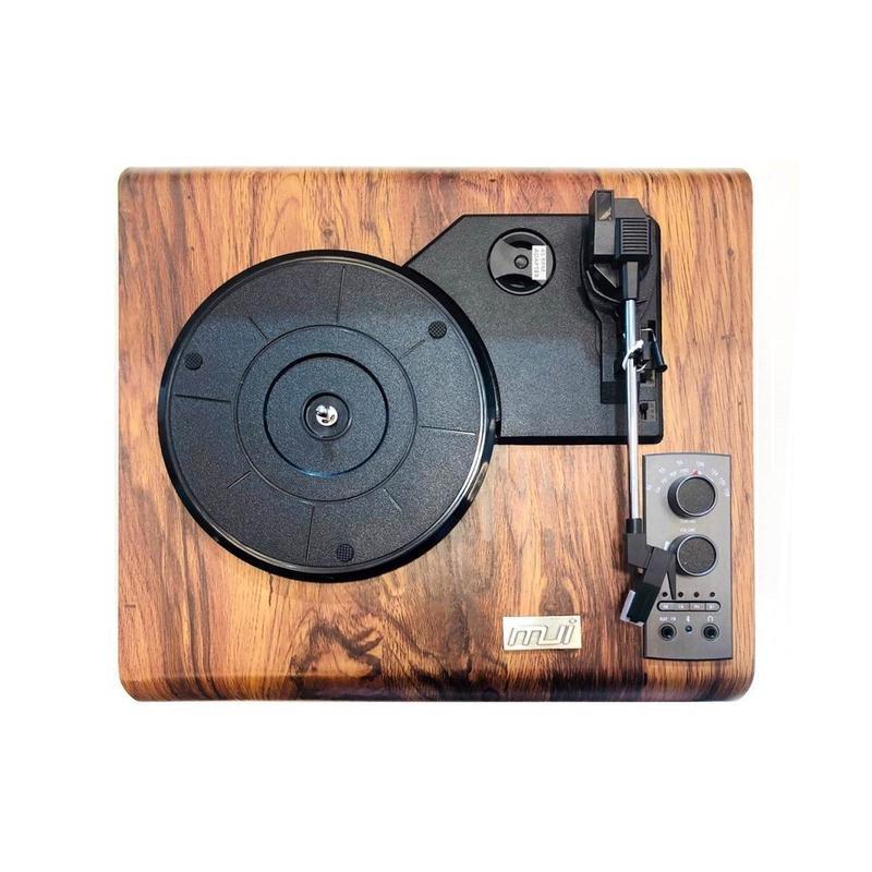 MJI 1689 Belt-Drive Turntable with Built-in Speakers - Wood, , large image number 0