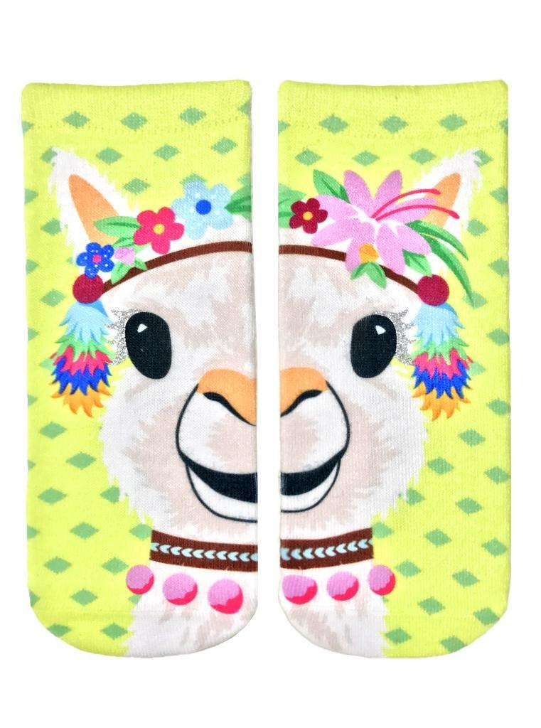 Living Royal Party Llama Glitter Women's Ankle Socks, , large image number 0