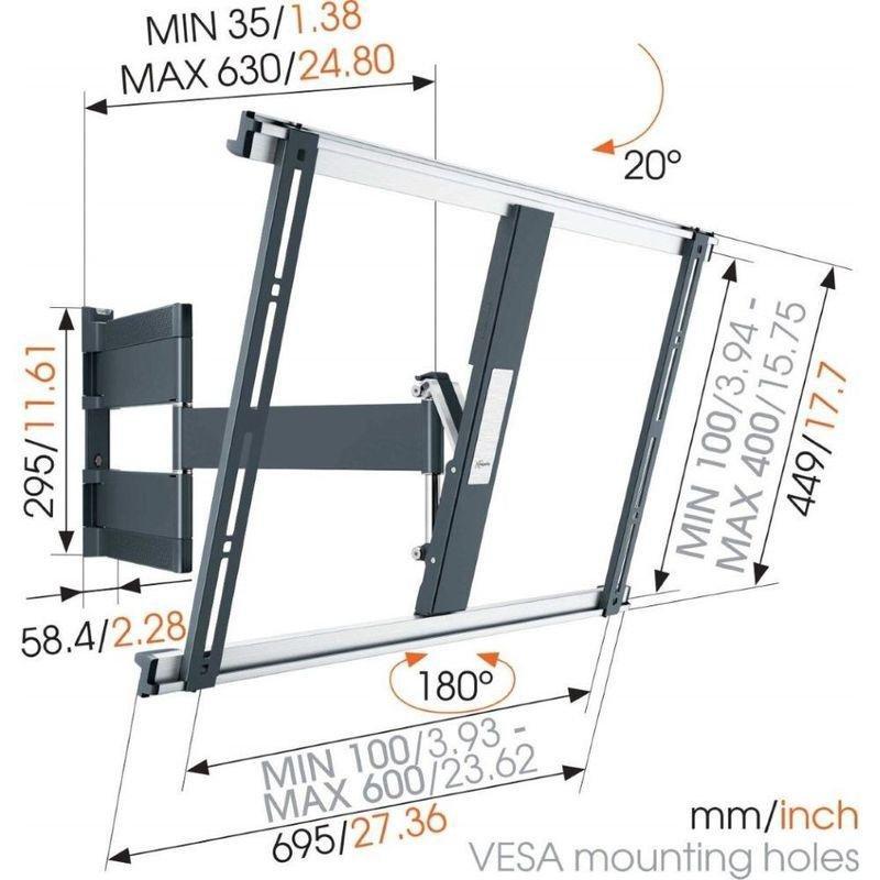 Vogel's THIN 545 ExtraThin Full-Motion TV Wall Mount Black 40-65 Inch, , large image number 4