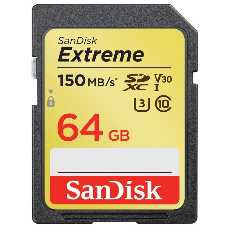SanDisk Exrteme 64GB SDXC Class 10 UHS-I Memory Card, , large image number 0