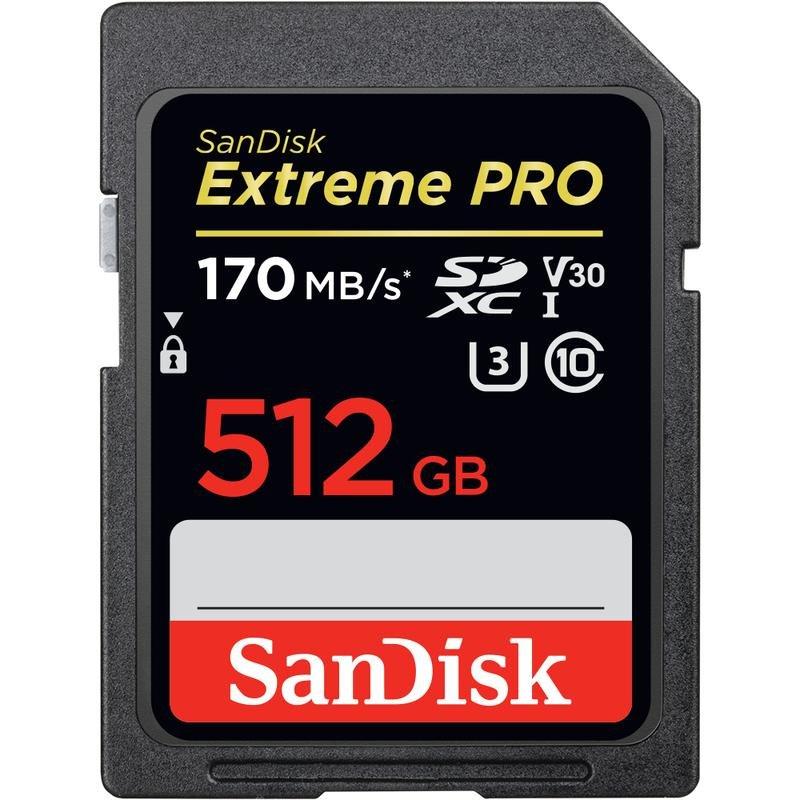 SanDisk Exrteme PRO 512GB SDXC Class 10 UHS-I Memory Card, , large image number 0
