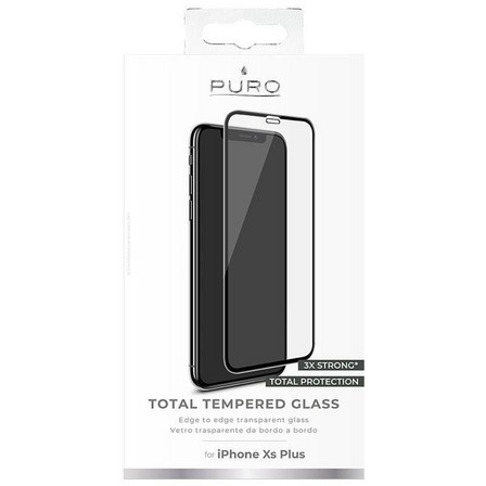 PURO - Puro Full Edge Premium Tempered Glass Black Screen Protector for iPhone XS Max
