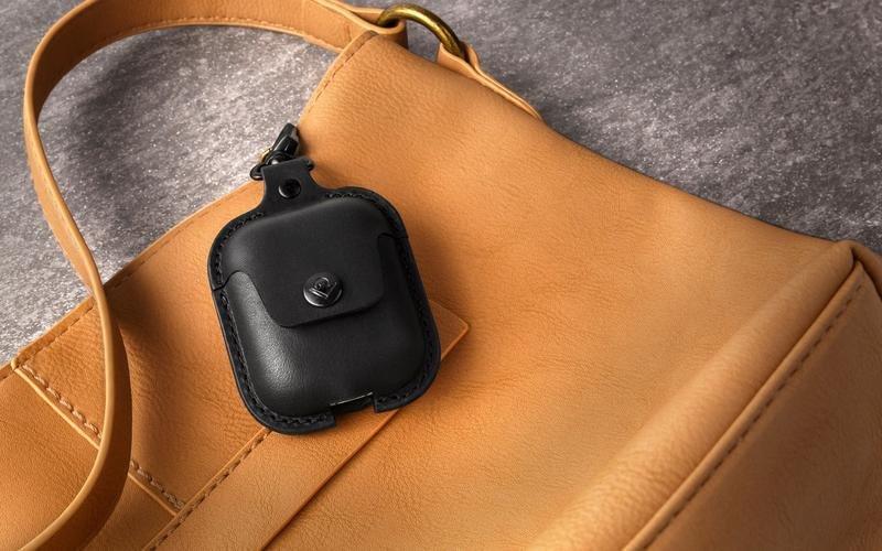 Twelvesouth Airsnap Leather Case Black for Apple AirPods, , large image number 1