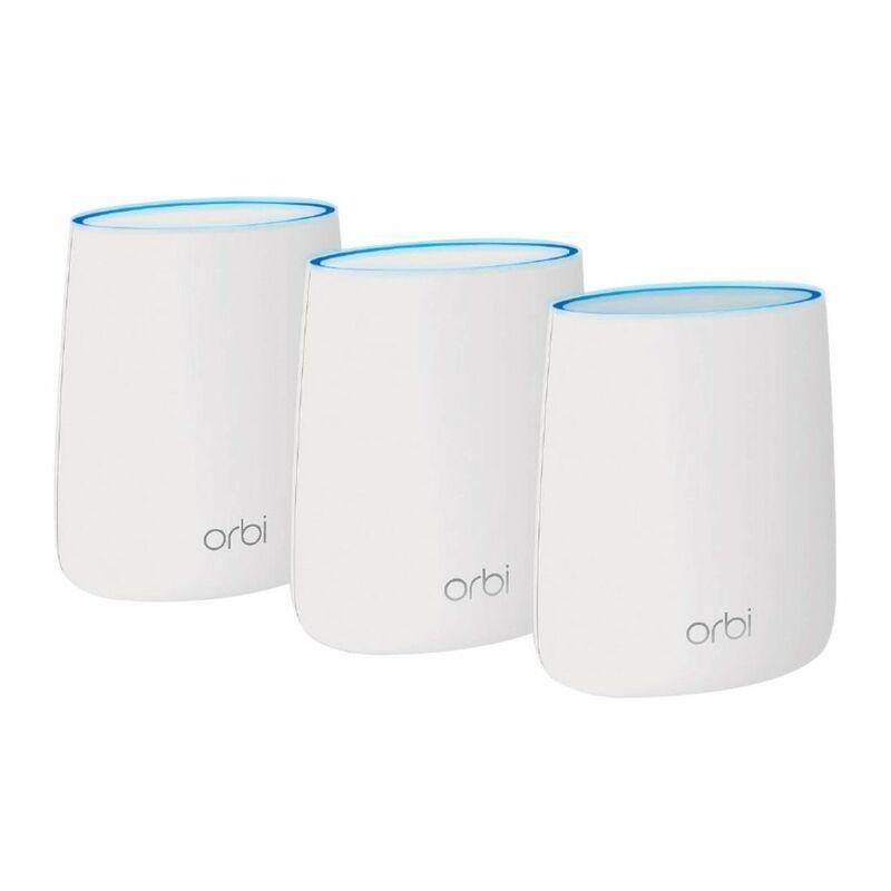 Netgear Orbi Rbk23100Uks Triband Mesh Whole Home Ac2200 Tri-Band 1-Router & 2-Satelite Extender Home Wifi, , large image number 0